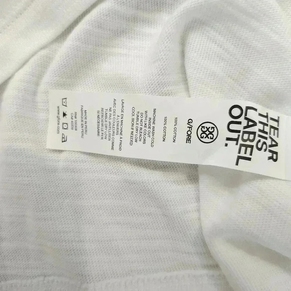 G/FORE Mens Tshirt Size Small White Cotton New - Picture 4 of 7
